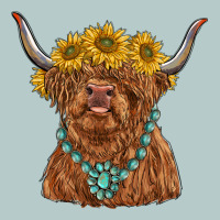 Highland Cow With Sunflower And Gemstone Heavy Core Tee | Teevron