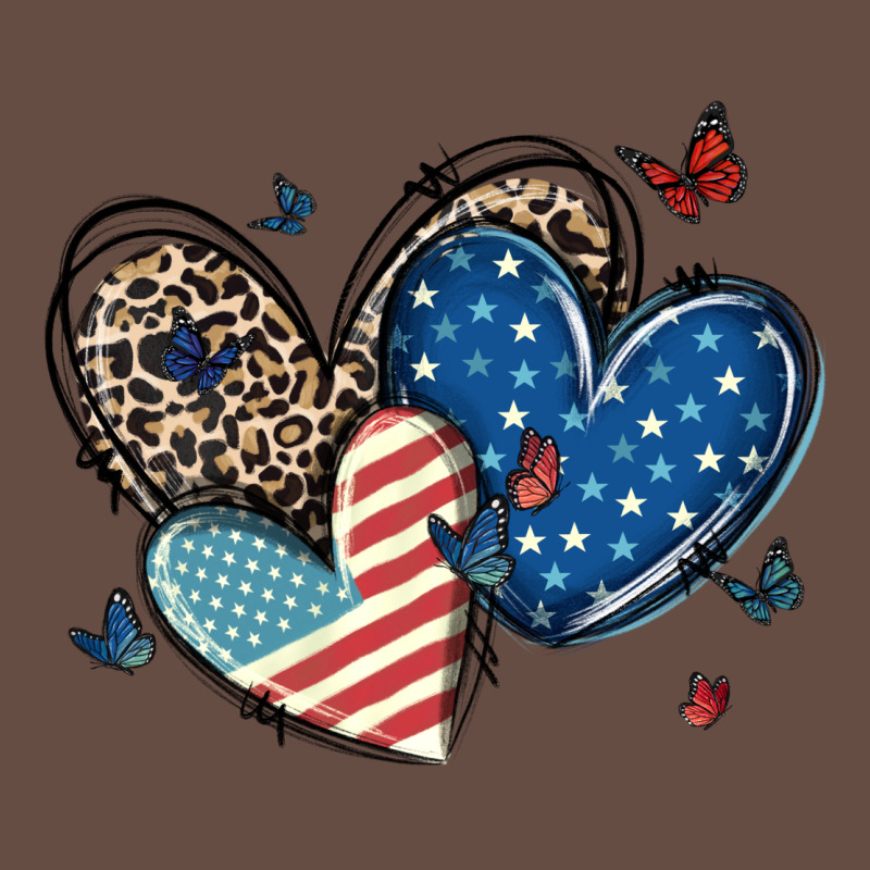 American Flag Leopard Hearts Long Sleeve Tee by MaliasSmallBusiness | Teevron