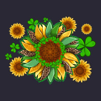 St Patricks Sunflowers With Shamrock And Glitters With Leopard Vintage Tee | Teevron