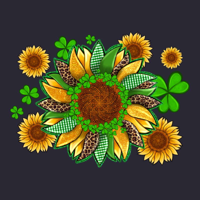 St Patricks Sunflowers With Shamrock And Glitters With Leopard Vintage Tee by Artiststas | Teevron