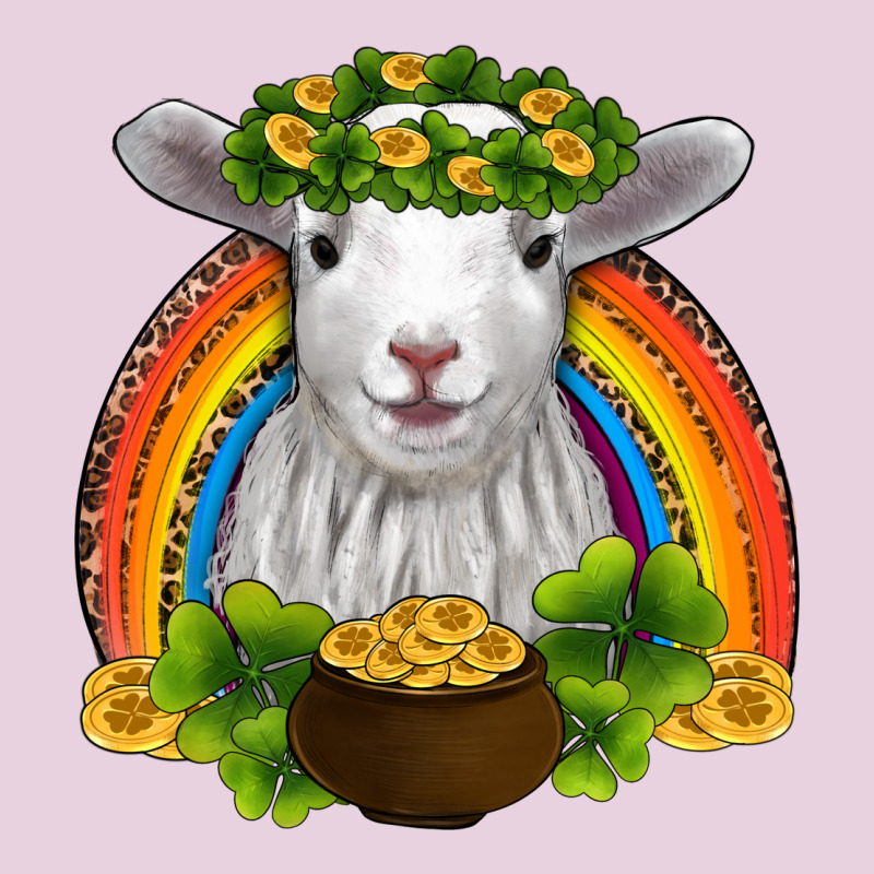 St Patricks Day Baby Sheep Shamrocks Gold Rainbow Ladies Tee by RanaPortraitStore | Teevron
