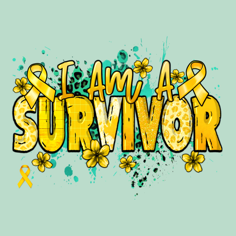 I Am A Survivor Yellow Ribbon Premium Hoodie by NancyCooperArtShop | Teevron