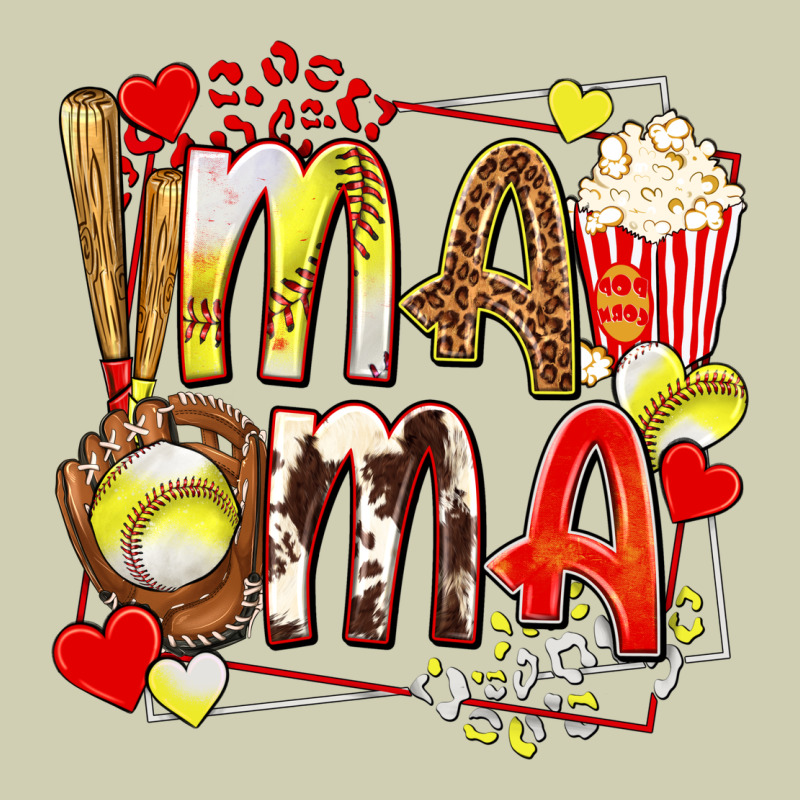 Mama Softball Baseball With Popcorn Heavy Core Tee by texasbilliewilder | Teevron