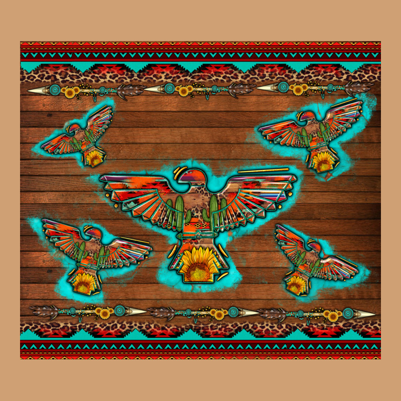 Western Thunderbird And Arrow With Aztec Leopard Vintage Tee by Artiststas | Teevron