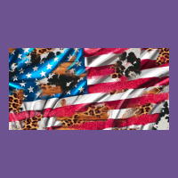 Usa Flag And Leopard With Wood License Plate Vintage Tee | Teevron