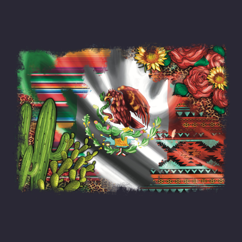 Mexico Flag Sunflowers Roses And Cactus With Serape Aztec And Leopard Vintage Tee by Artiststas | Teevron