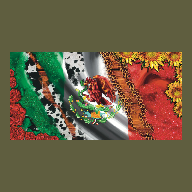 Mexico Flag Cowhide Leopard Sunflower And Roses Licanse  Plate Vintage Tee by Artiststas | Teevron