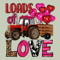 Valentine's Day Loads Of Love Tractor With Pin Heart Balloons Ladies Tee | Teevron