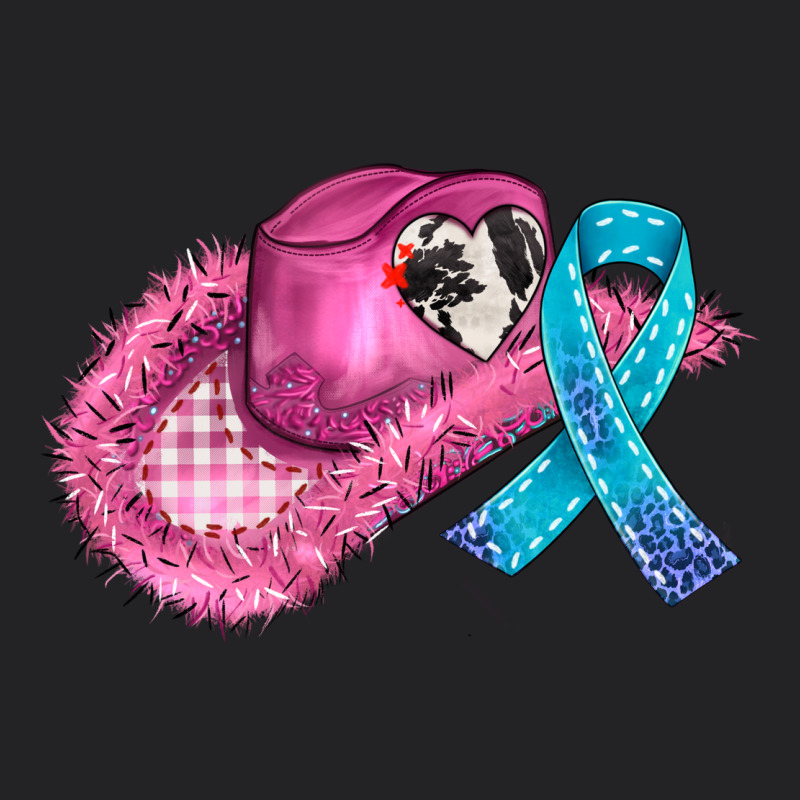 Cowboy Hat And Cancer Ribbon Vintage Tee by AdoDesignShop | Teevron