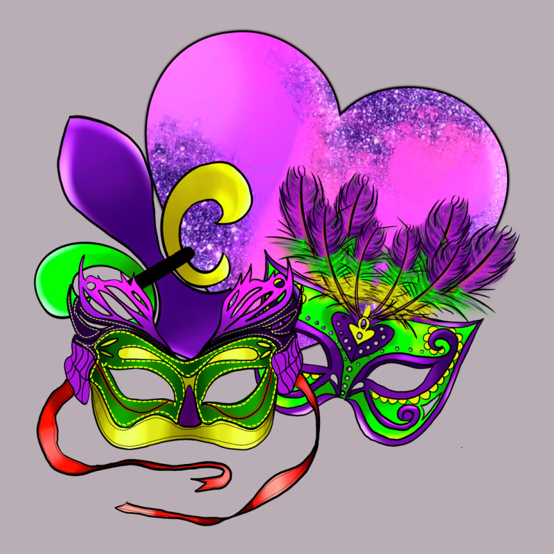 Mardi Gras Heart And Mask Vintage Tee by AdoDesignShop | Teevron