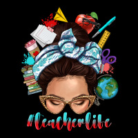Teacher Life Messy Bun Ladies Tee | Teevron