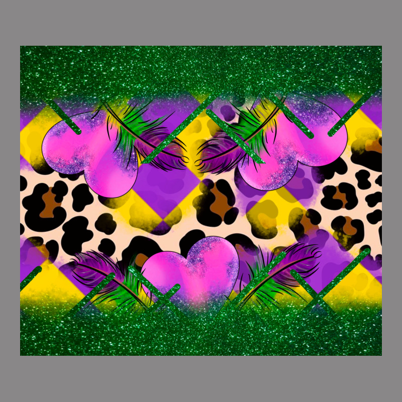 Mardi Gras Leopard And Heart Vintage Tee by AdoDesignShop | Teevron
