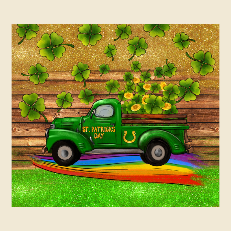 St Patricks Day Truck Shamrock With Rainbow Tumbler Ladies Tee by RanaPortraitStore | Teevron