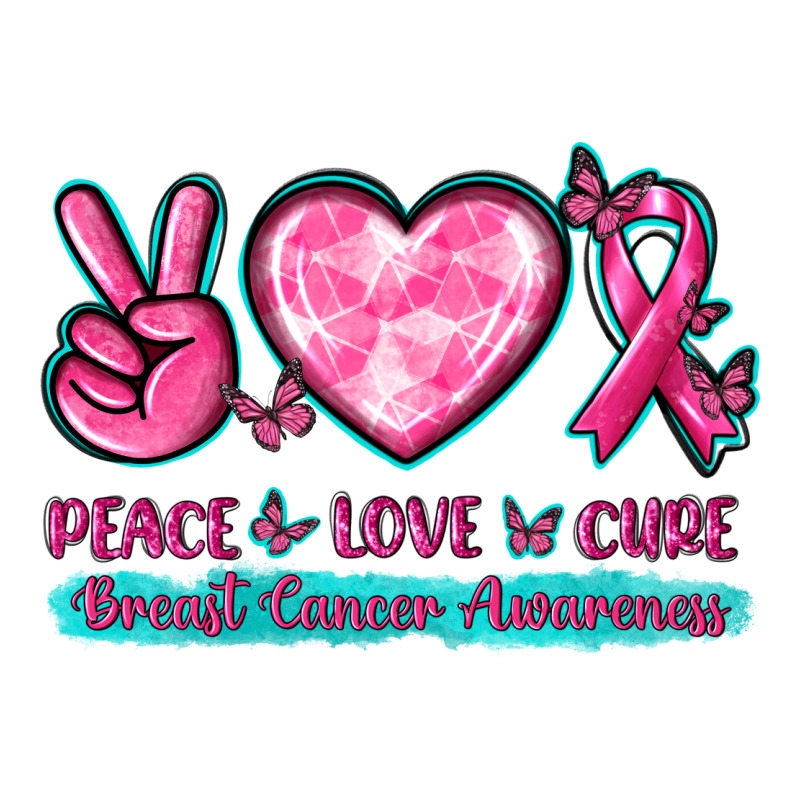 Peace Love Cure Breast Cancer Awareness Premium Tee by texasbilliewilder | Teevron