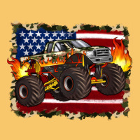 American Flag Monster Truck Vintage Hoodie | Teevron