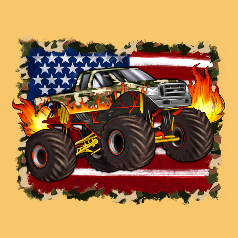 American Flag Monster Truck Vintage Hoodie by Artiststas | Teevron