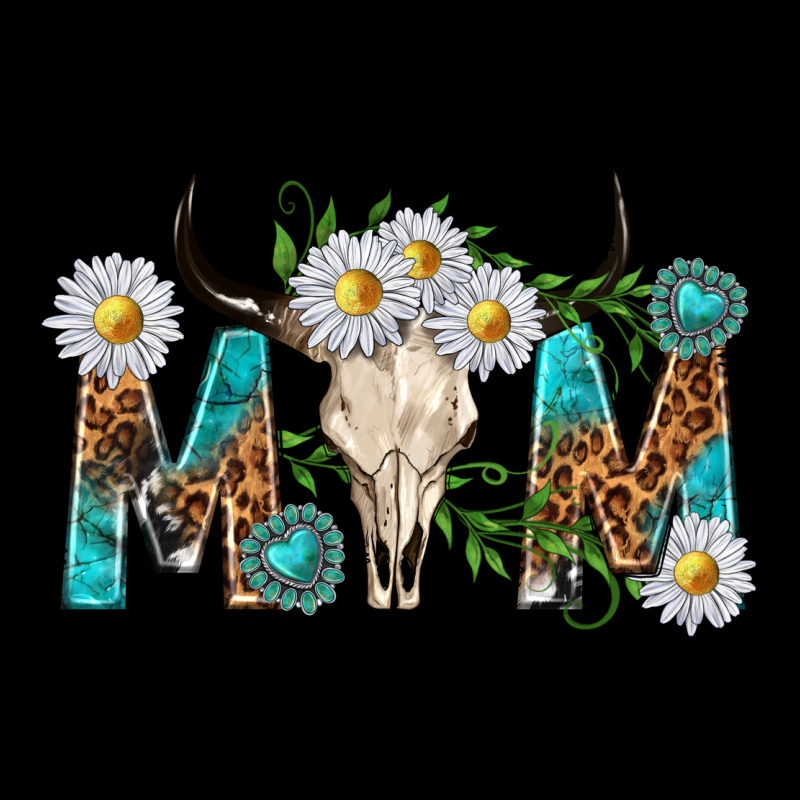 Mom With Bull Skull Heavy Core Tee by texasbilliewilder | Teevron