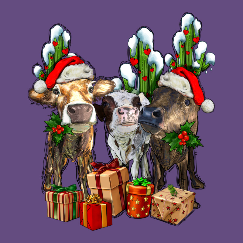 Western Christmas Cows And Cactuses Vintage Hoodie by AdoDesignShop | Teevron