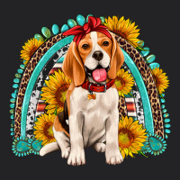 Beagle Turquoise And Sunflowers Rainbow Vintage Tee | Teevron