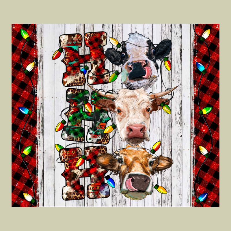 Ho Ho Ho Christmas Cow Heavy Core Tee by RanaPortraitStore | Teevron