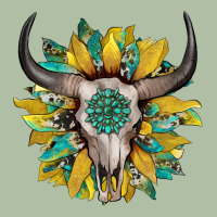 Boho Bullskull With Sunflower And Gemstone Urban Heavy Tee | Teevron