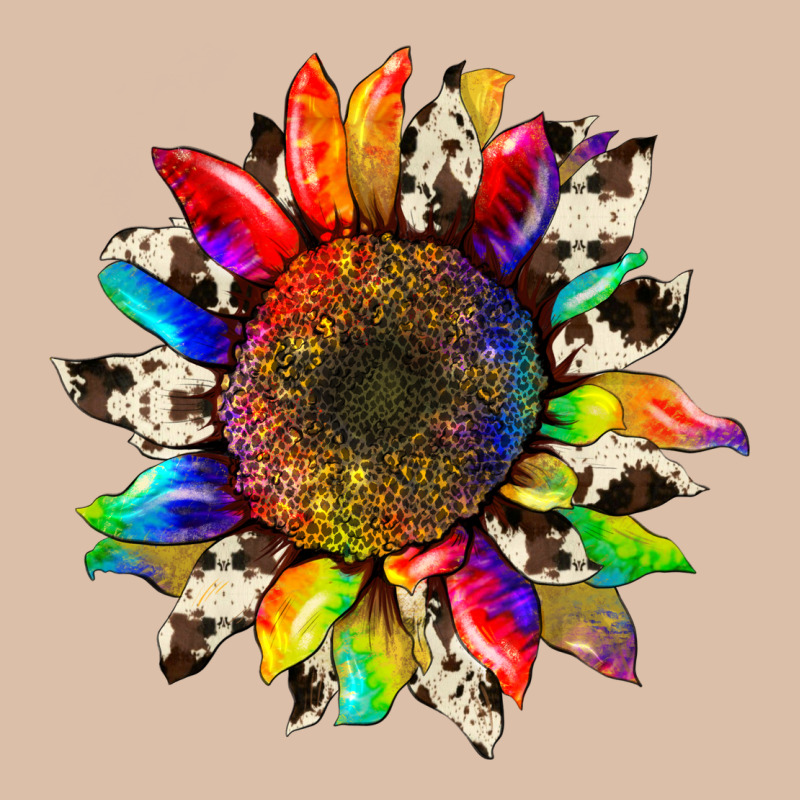 Tie Dye Sunflower With Cowhide Urban Heavy Tee by Artiststas | Teevron