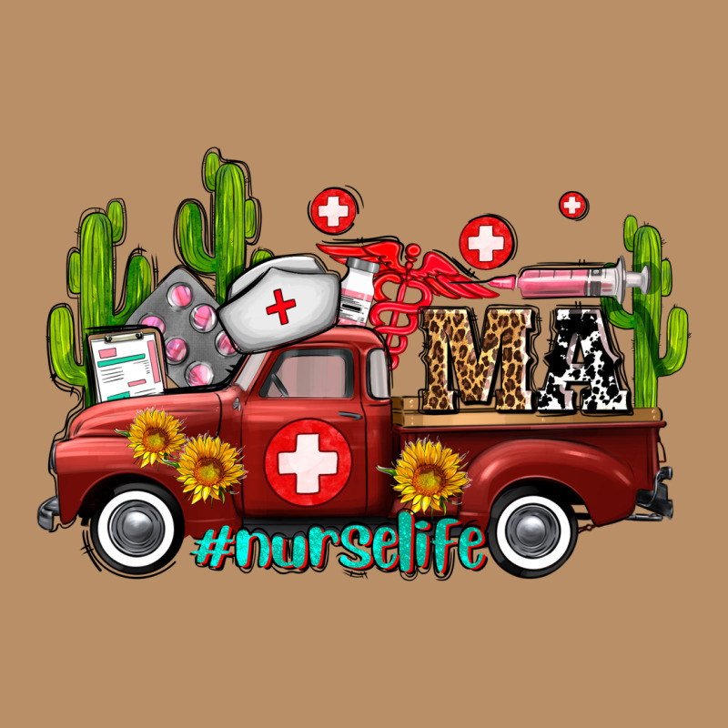 Ma Medical Assistant Nurse Truck With Cactus And Sunflowers Vintage Hoodie by AdoDesignShop | Teevron