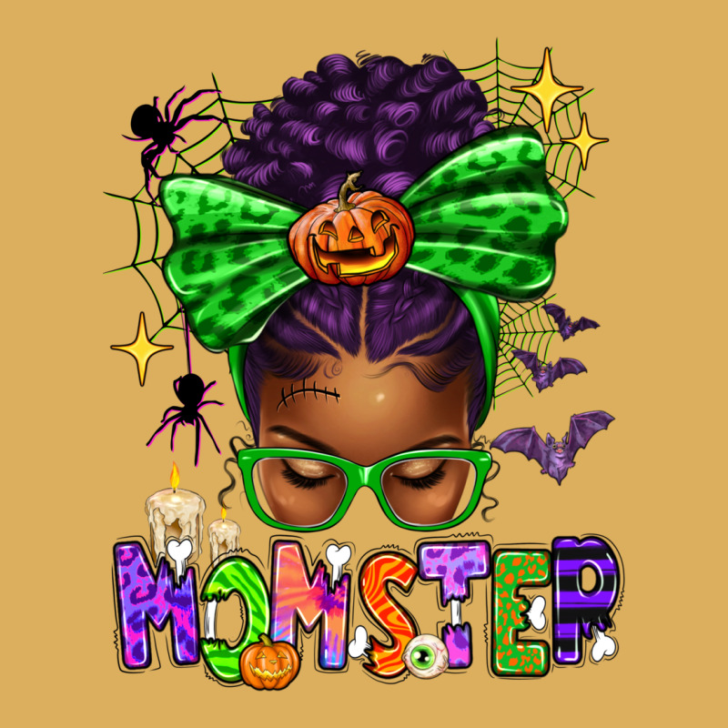 Halloween Afro Messy Bun Momster Premium Hoodie by texasbilliewilder | Teevron