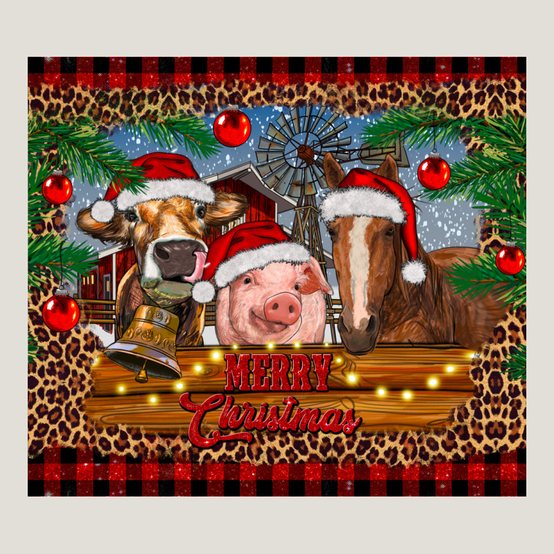 Merry Christmas Cow Pig And Horse Heavy Core Tee by RanaPortraitStore | Teevron