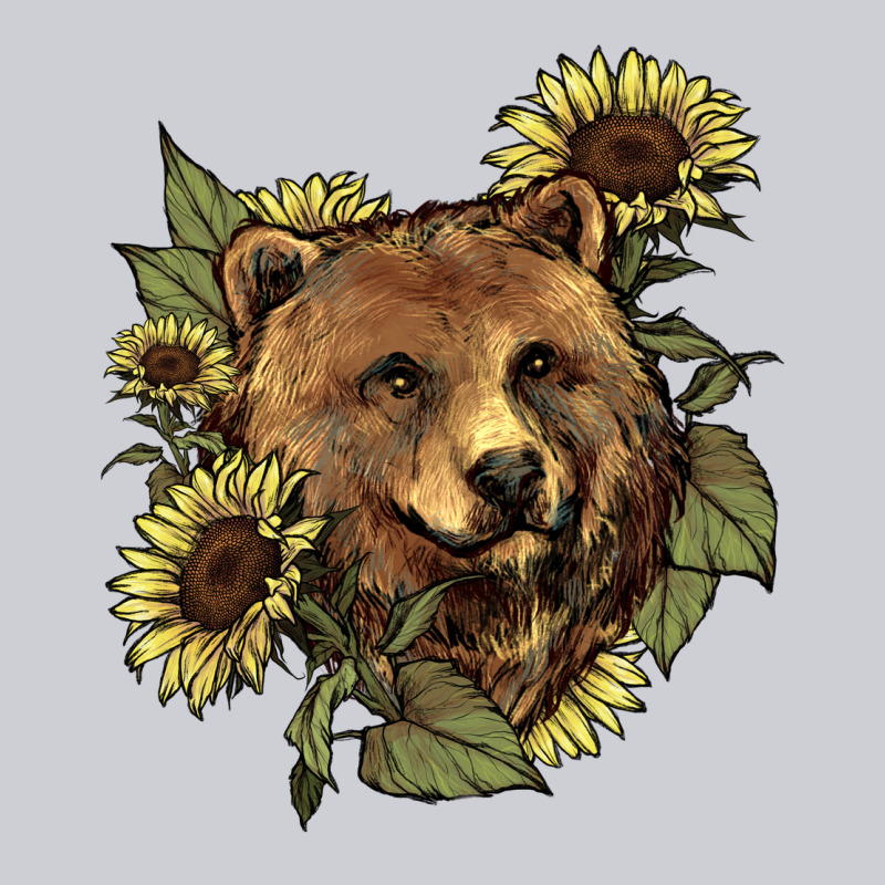 Bear Head Sunflowers Heavyweight Sweatshirt by NancyCooperArtShop | Teevron