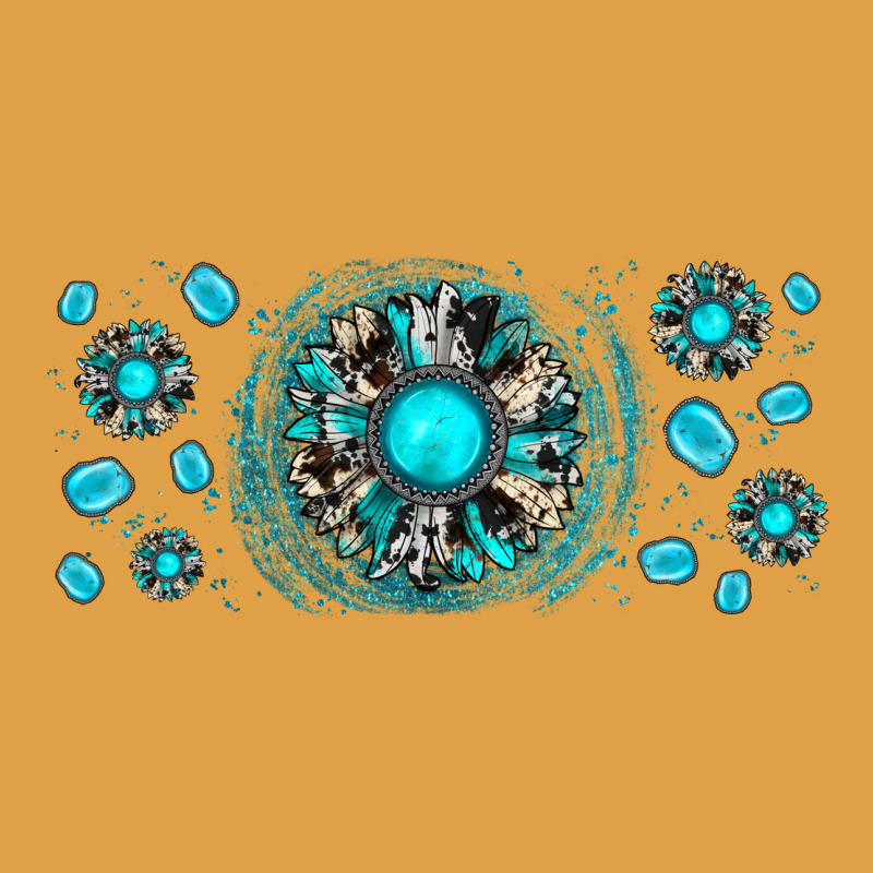 Turquoise Gemstone Sunflower Premium Hoodie by JahusDesignShop | Teevron