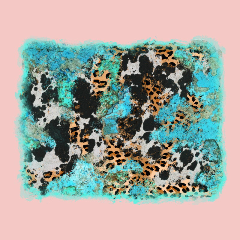 Turquoise Cowhide Leopard Background Urban Heavy Tee by AdoDesignShop | Teevron