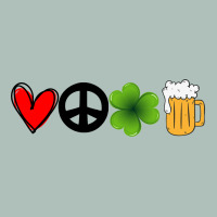 Funny St Patricks Day Love Peace Clover And Beer Heavyweight Hoodie | Teevron