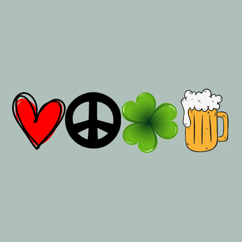 Funny St Patricks Day Love Peace Clover And Beer Heavyweight Hoodie by Bettercallsaul | Teevron