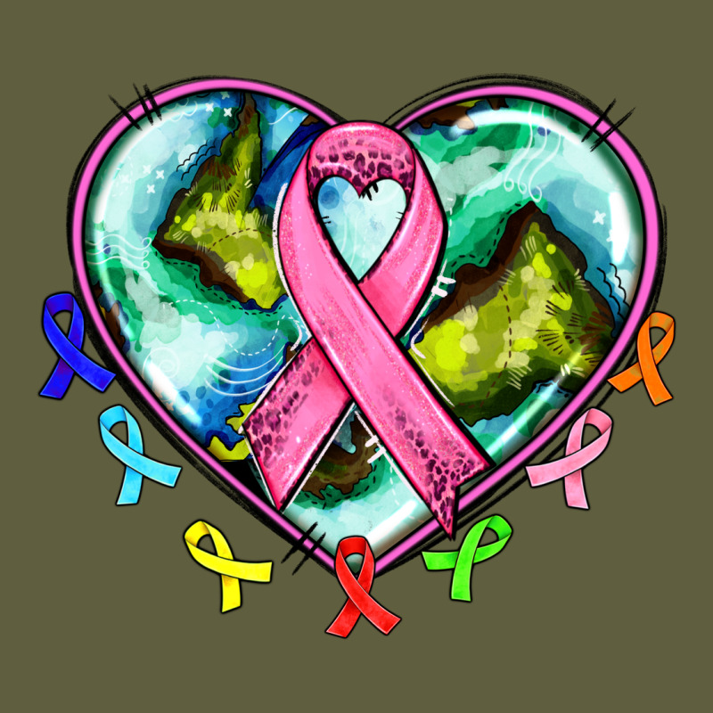 Heart Earth And Cancer Ribbon Vintage Tee by AdoDesignShop | Teevron