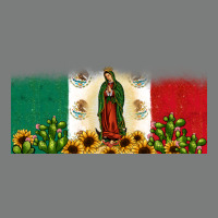 Lady Of Guadalupe Mexican Flag Premium Hoodie | Teevron