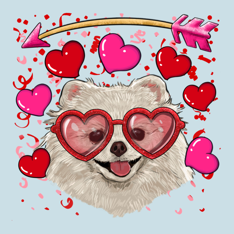 Valentine's Day White Pomeranian Ladies Tee by RanaPortraitStore | Teevron