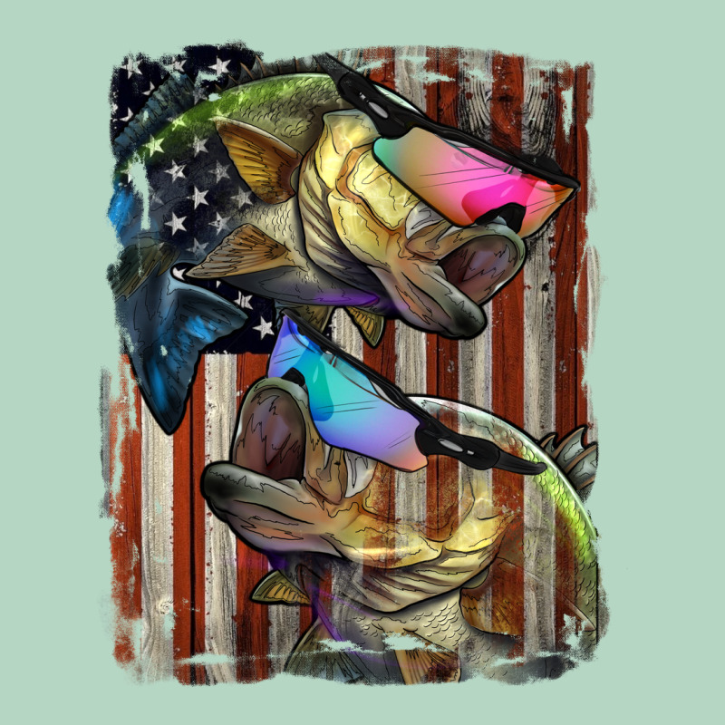 American Flag With Bass Fish Classic Tee by LillyAllenDesigns | Teevron