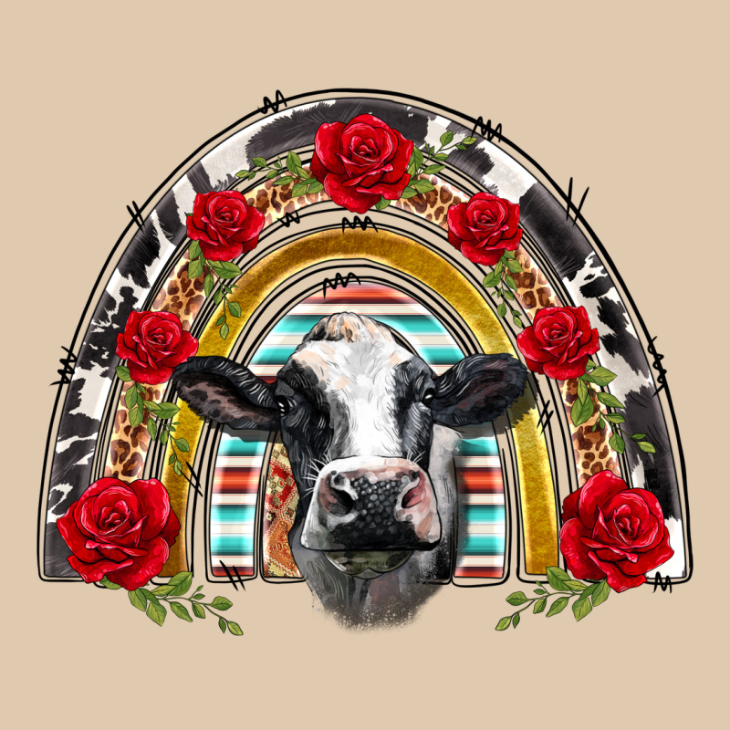 Black And White Baby Cow Floral Rose Rainbow Heavyweight Sweatshirt by BarkalooDesign | Teevron