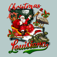Louisiana Christmas With Santa Heavy Core Tee | Teevron