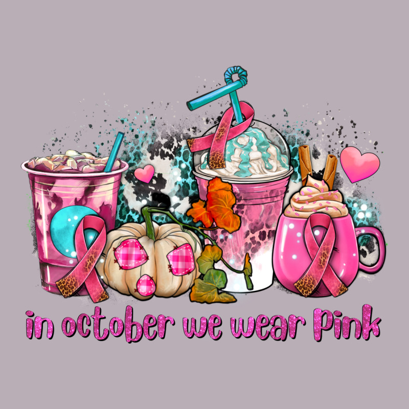 Western Cancer  In October We Wear Pink Coffee Cups With Ribbons Vintage Tee by AdoDesignShop | Teevron