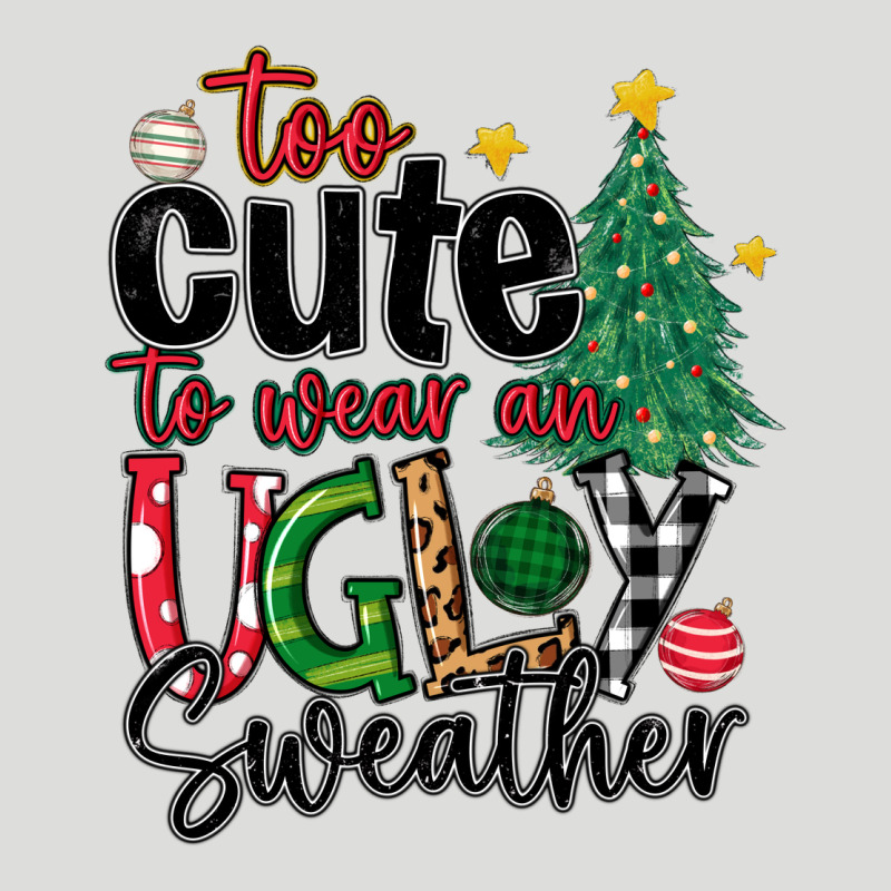 Too Cute To Wear Ugly  Christmas Zipper Hoodie by MaliasSmallBusiness | Teevron