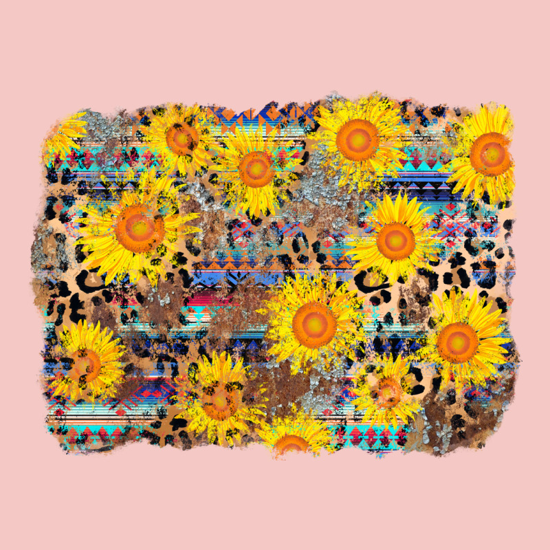 Aztec Sunflower Leopard Background Urban Heavy Tee by AdoDesignShop | Teevron