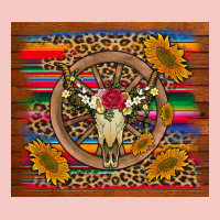 Serape Sunflowers Bull Skull Background Urban Heavy Tee | Teevron