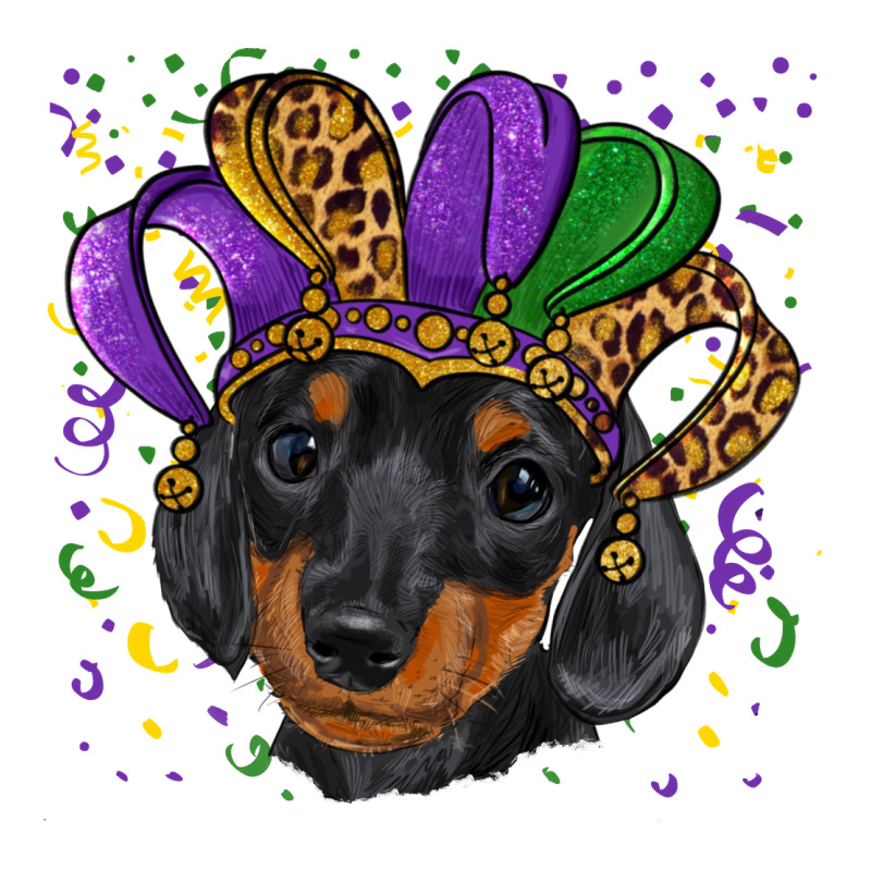 Mardi Gras Hat Dachshund Puppy Ladies Tee by RanaPortraitStore | Teevron