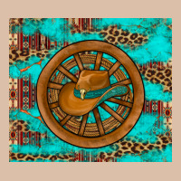 Cowboy Hat Turquoise Aztec Background Old Wheel Urban Heavy Tee | Teevron