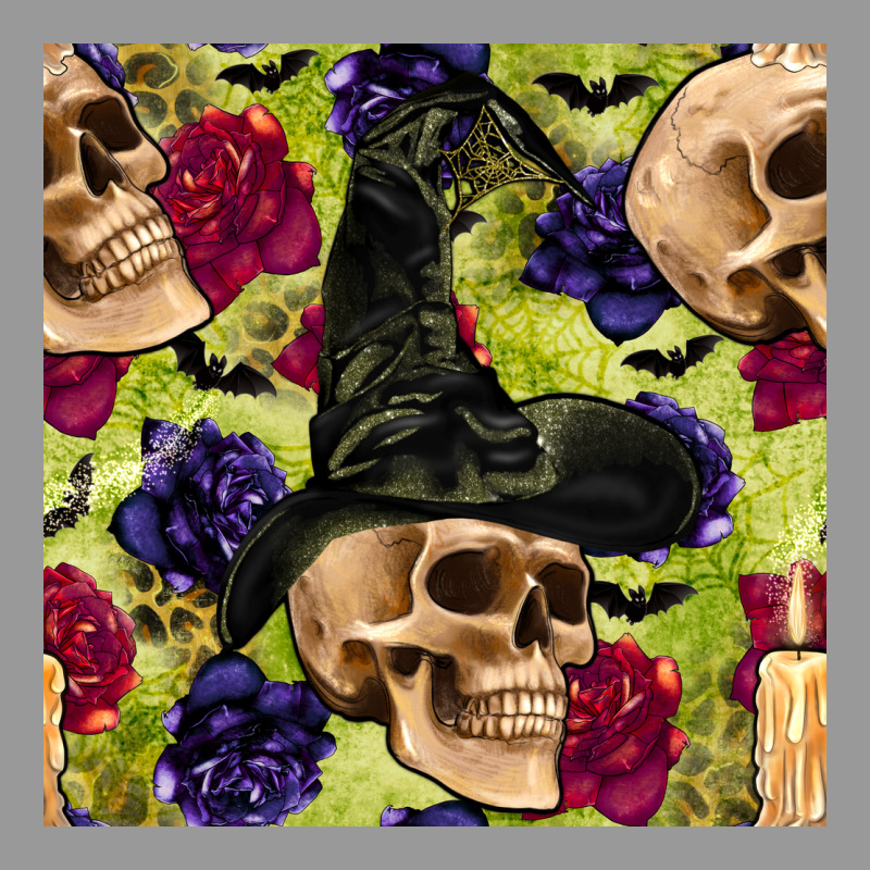 Halloween Witch Skull Seamless Pattern Vintage Hoodie by BundleAndBundleShop | Teevron