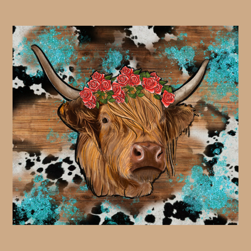 Western Roses Cow Vintage Hoodie by RanaPortraitStore | Teevron