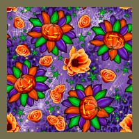 Pumpkin Flower Halloween Seamless Pattern Vintage Hoodie | Teevron
