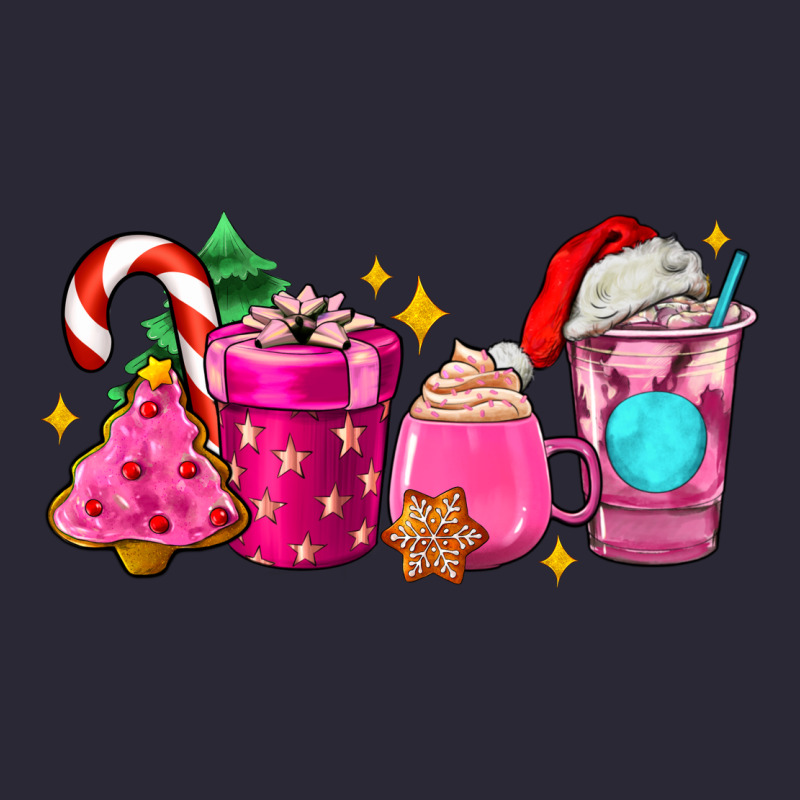 Pink Christmas Coffee Cups Vintage Tee by AdoDesignShop | Teevron